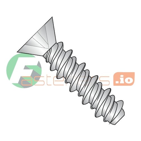Thread Cutting Screw, #4 X 7/16 In, 18-8 Stainless Steel Flat Head Phillips Drive, 5000 PK